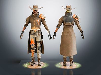 Modern game character western Denim 3d model