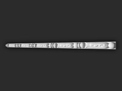 Elongated Stainless Steel Component Featuring Textured Surface And Intricate Patterns 3d model