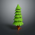 Green Layered Leaves Christmas Tree Shaped Decorative Household Decoration With Wooden Base
