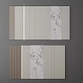 Modern Minimalist Background Wall Design With Wood Grain Panels And Marble Patterns 3d model