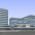Modern Office Building With Curved Glass Facade And Contemporary Architectural Design