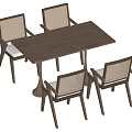 Quiet wind table and chair combination 3d model
