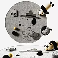 Round Carpet With Snoopy Character Design Soft Texture For Kids Bedroom Decor