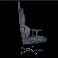 Zidriow Black Leather Gaming Chair With White Stitching And Base Lighting
