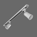 Modern Black Track Spotlights With Two Adjustable Heads For Indoor Lighting 3d model