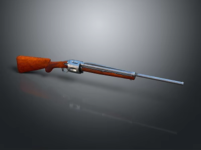 Vintage Rifle With Wooden Stock And Metal Barrel Classic Firearm Design 3d model