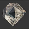 Cartoon Scene Featuring Pyramid and Surrounding City Layout 3d model
