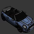 Blue MINI Convertible Car With Stylish Exterior Design And Front View Features