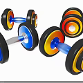 Colorful Dumbbells With Multi Colored Weight Plates For Fitness Training Equipment