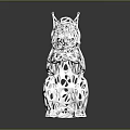 Intricate Hollow Silver Squirrel Sculpture With Artistic Metallic Detailed Mesh Structure And Reflective Surface
