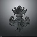 Classical Decorative Architectural Carving With Ornate Scroll Patterns And Symmetrical Design 3d model