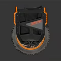 Futuristic Electric Unicycle Design With Black Body Orange Frame Large Wheel And Pedal