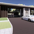 Elegant Modern Entrance Gate Design With Landscaped Gardens And Driveway
