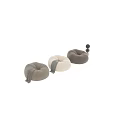 Comfortable Beige Bean Bag Chair With Gray Blanket For Cozy Living Room