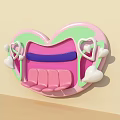Heart Shaped Wall Decor With Pink Green Purple Accents And White Heart Decorations