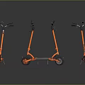 Orange And Black Electric Scooters With Striped Decks Handlebars And Wheels On