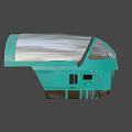 Vintage Turquoise Aircraft Cockpit Interior With Control Buttons Gauges And Instrument Panel