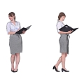 Fashion Women Business Office Characters Temperament Beauty Standing Posture Women Women Secretary 3d model