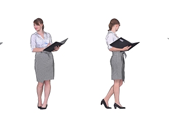 Fashion Women Business Office Characters Temperament Beauty Standing Posture Women Secretary 3d model