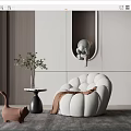 Modern Single Sofa Lazy Sofa 3d model