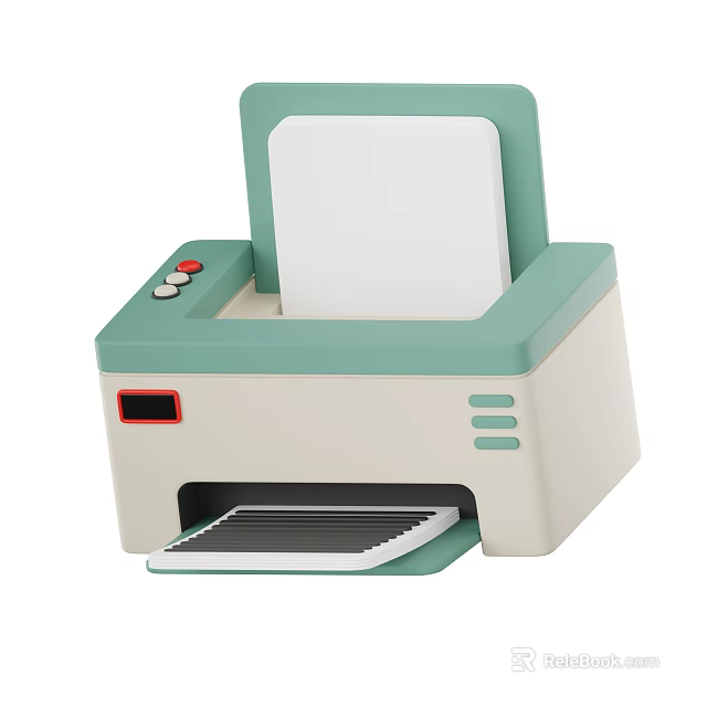 Smart Machine Compact Printer With Paper Tray And Control Panel Design 3d model