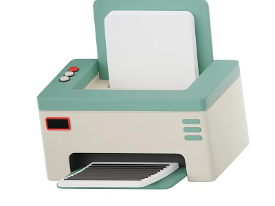 Smart Machine Compact Printer With Paper Tray And Control Panel Design 3d model