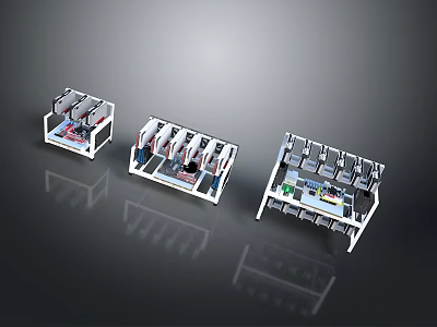 Modern Industrial Laboratory Equipment With Multi Layered Shelving And Compartments 3d model
