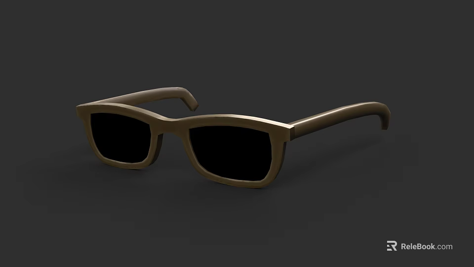 Woman Wearing Stylish Brown Frame Sunglasses With Black Lenses And Minimalist Design 3d model 