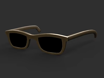 Woman Wearing Stylish Brown Frame Sunglasses With Black Lenses And Minimalist Design 3d model