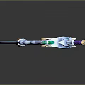 Fantasy Ornate Sword Weapon With Green Purple Decorations And Glowing Details