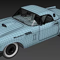 Light Blue Vintage Classic Car With Sleek Retro Design And Classic Wheels