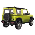Green Suzuki Jimny Off Road Car Front And Rear Views