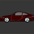 Red Porsche Sports Car With Sleek Exterior And Shiny Reflective Surface Design