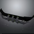 Car Bumper With Modern Design LED Lights And Chrome Trim Details