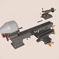 Workshop Metal Lathe Components With Bench Clamp And Motor Parts 3d model