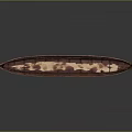 Traditional Wooden Canoe A Classic Water Transportation Vessel with Curved Ends