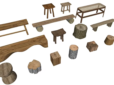 Stool Wooden Stool Bench Bench 3d model Stool Wooden Stool Bench Bench 3d model