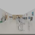 Modern Fashion Retail Store Interior With Silver Podiums And Display Racks