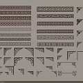 Various Ornate Carved Patterns As Decorative Design Elements For Borders And Corners
