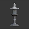 Traditional Decorative Stone Lantern Featuring Multi Tiered Structure And Hexagonal Base