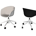 Modern Office Chairs With Light Gray And Black Colors Metal Base And Wheels