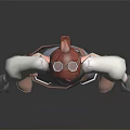 Elf Character 3D Model With Red Hair Pointed Ears Green Vest White Sleeves Blue Shorts