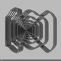 Modern Minimalist Gray Wall Decor With Layered Wavy Frames And Spiral Structure