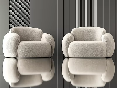 Elegant Modern Light Gray Multi-person Sofa with Striped Decoration on Sleek Floor and Black Background 3d model