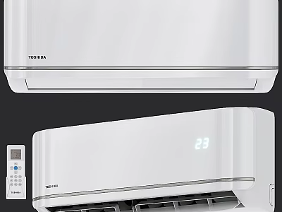 Toshiba Wall Mounted Air Conditioner Fan With Digital Temperature Display And Remote Control 3d model