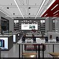 Spacious Bright Modern Smartphone And Digital Electronics Specialty Store Interior Design With Product Display Counters