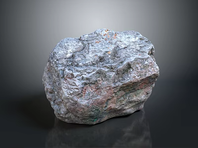 Natural Wood and Stone with Rough Natural Texture Earthy Gray Pink Hues on Dark Background 3d model