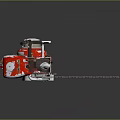 Red and White Chainsaw With Metal Chain Portable Design For Cutting Wood