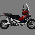 Two Red And Black Motorcycles Different Angle Displays 3d model