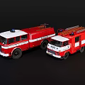 Red Fire Functional Vehicle With Emergency Lights And Rescue Equipment